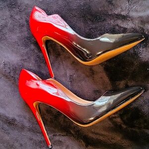 Brand new never worn red/black ombre high heels
